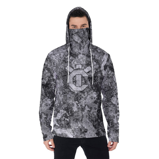 YIC Men's Pullover Hoodie With Mask - Mixed Granite