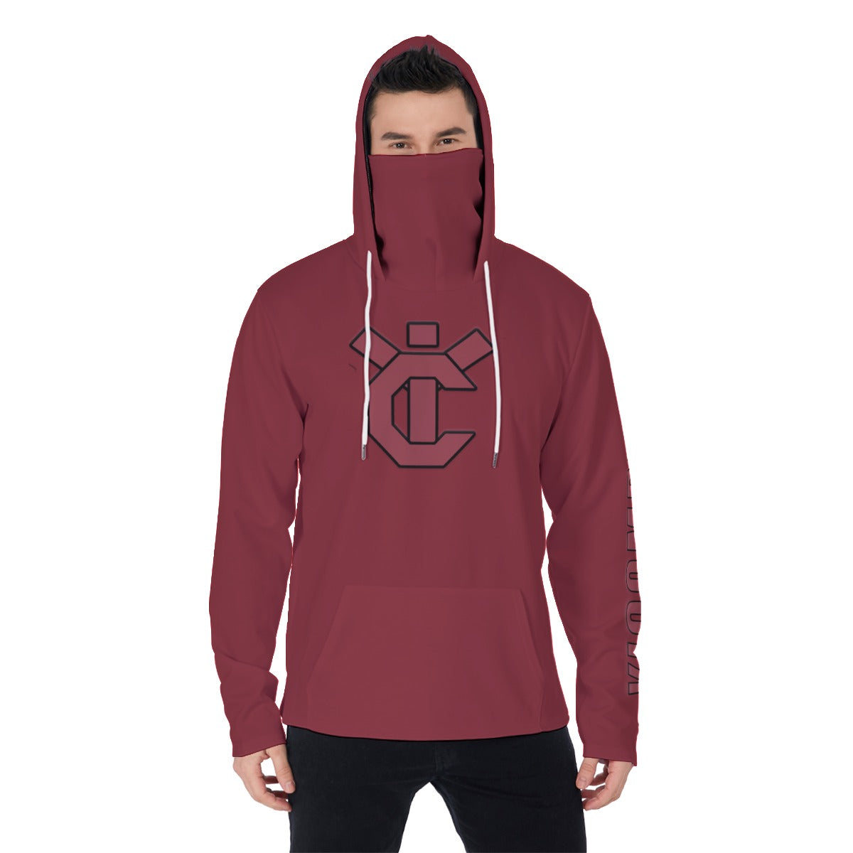 YIC Men&#39;s Pullover Hoodie With Mask - Winery