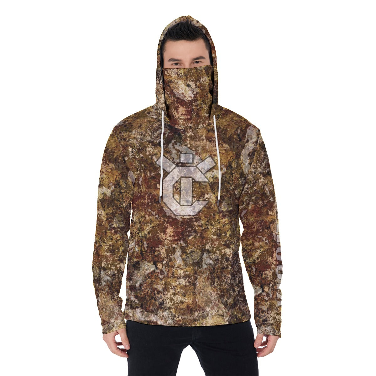 YIC Men's Pullover Hoodie With Mask - Forest Camo