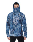 YIC Men's Pullover Hoodie With Mask - Mixed Blue Sea