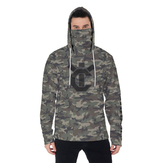 YIC Men's Pullover Hoodie With Mask - Old School Camo