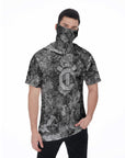 Men's Hooded T's with Built-in Mask -  The Mix Granite