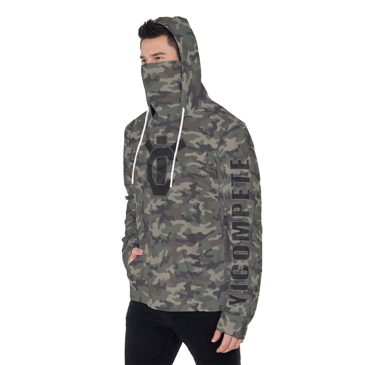 YIC Men&#39;s Pullover Hoodie With Mask - Old School Camo