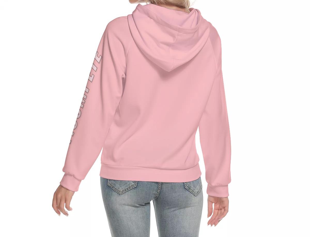 Women's Hoodie With Raglan Sleeve - Pink