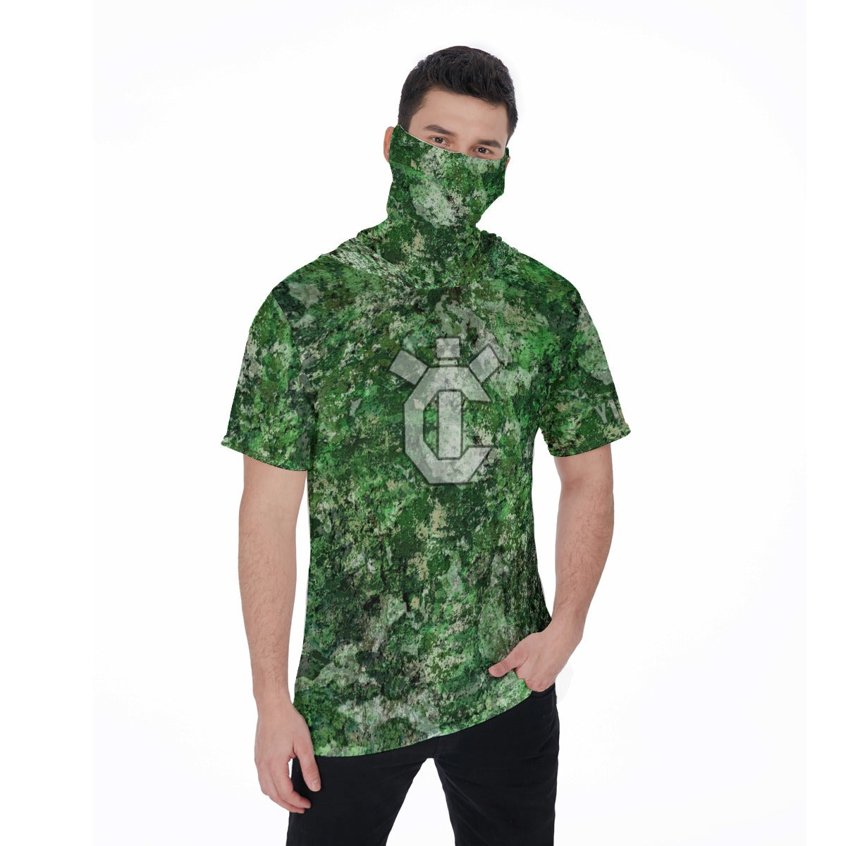 Men's Hooded T's with Built-in Mask -